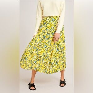 Samsoe Samsoe W/ pockets 100% viscose Yellow floral spring/summer Midi Skirt